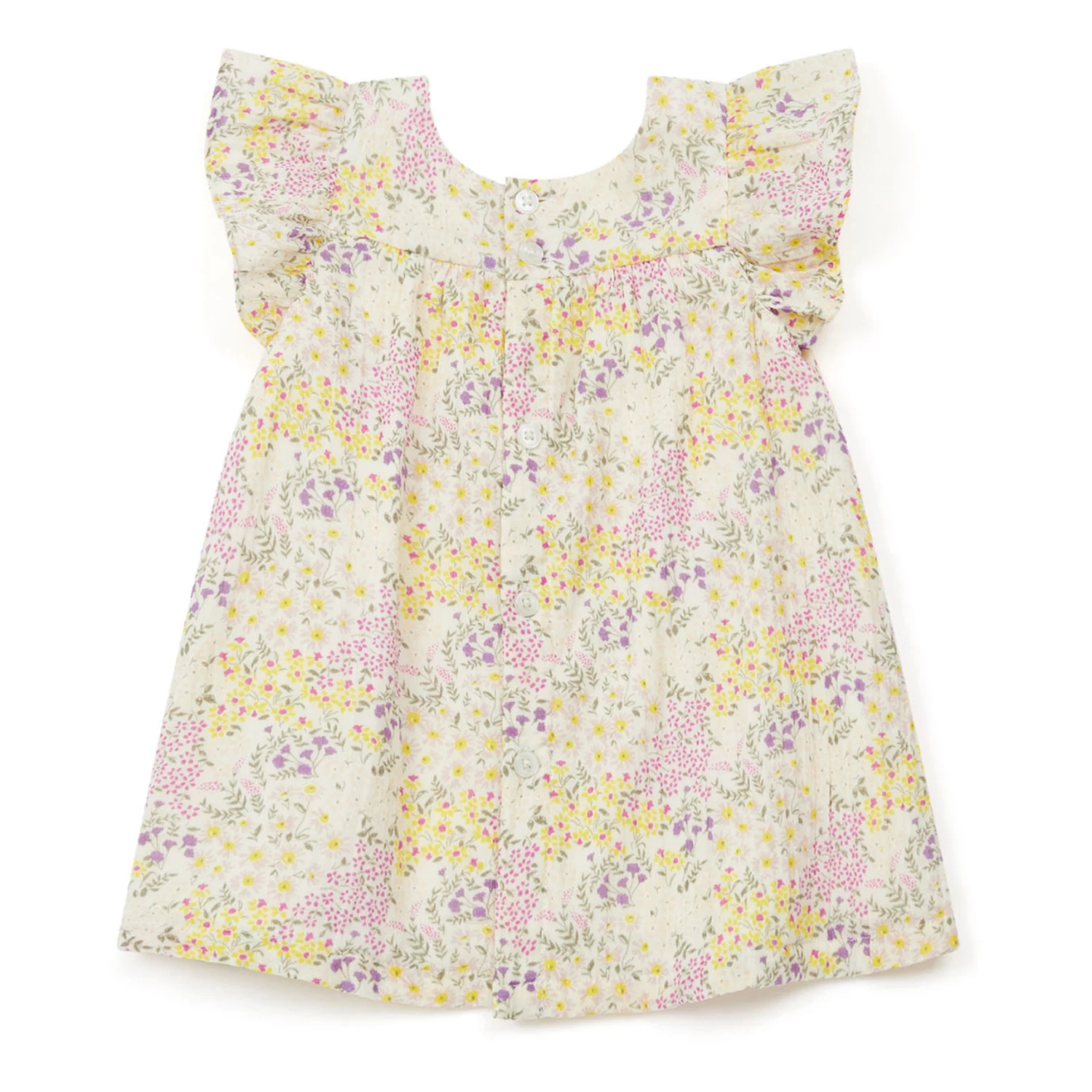 Nopop Cotton Muslin Dress Ecru Bonton Fashion Baby 3 Nopop Cotton Muslin Dress Ecru Bonton Fashion Baby - Image 3