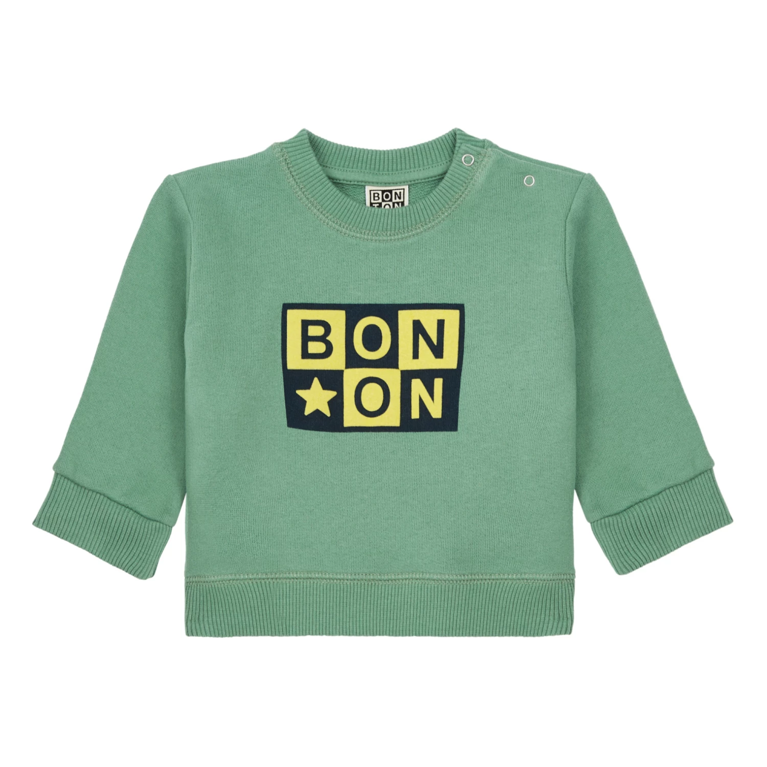 Organic Cotton Baby Sweatshirt Green Bonton Fashion Baby 1 Organic Cotton Baby Sweatshirt Green Bonton Fashion Baby