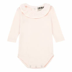 Organic Cotton Collar Baby Bodysuit Pale pink Bonton Fashion Baby