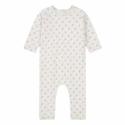 Organic Cotton Floral Jumpsuit Grey Bonton Fashion Baby