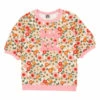Organic Cotton Flower Sweatshirt Orange Bonton Fashion Children