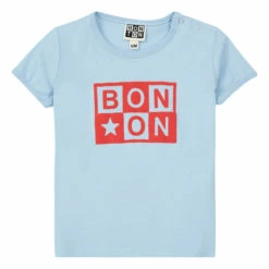 Organic Cotton Logo Baby T-shirt Grey blue Bonton Fashion Baby