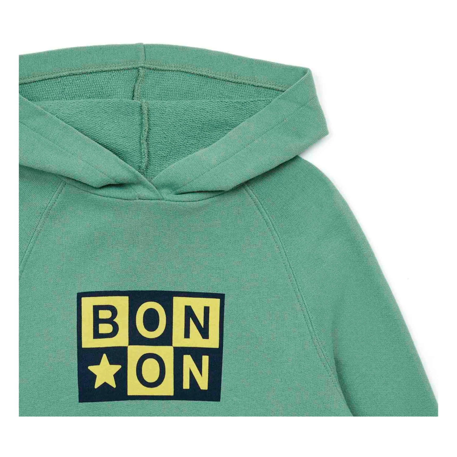Organic Cotton Logo Hoodie Green Bonton Fashion Children 2 Organic Cotton Logo Hoodie Green Bonton Fashion Children - Image 2