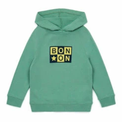 Organic Cotton Logo Hoodie Green Bonton Fashion Children