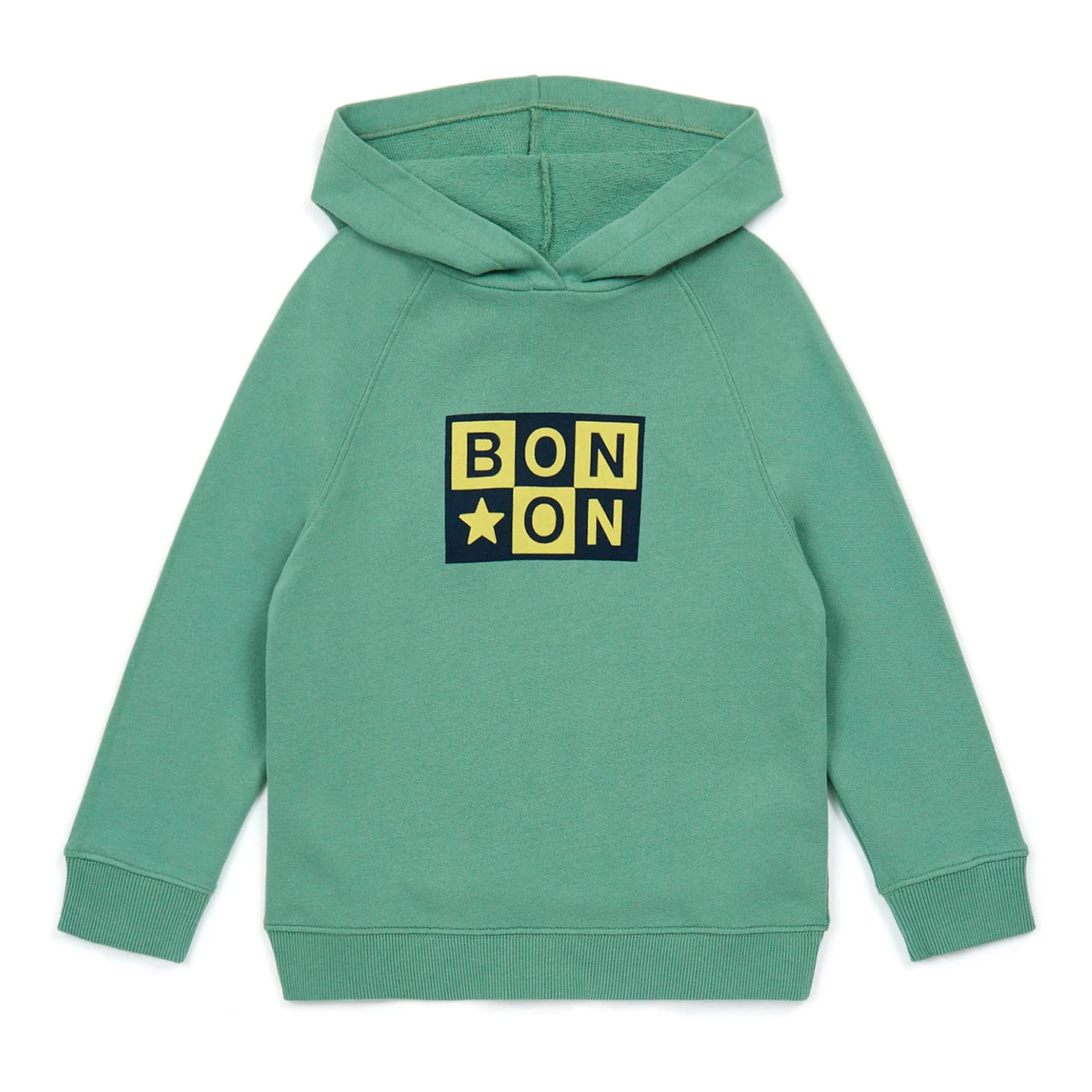 Organic Cotton Logo Hoodie Green Bonton Fashion Children 1 Organic Cotton Logo Hoodie Green Bonton Fashion Children
