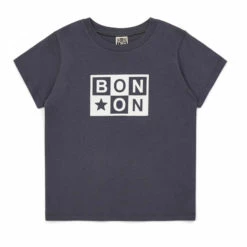 Organic Cotton Logo T-shirt Charcoal grey Bonton Fashion Children