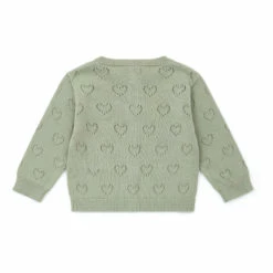 Organic Cotton Openwork Heart Cardigan Green Bonton Fashion Baby, Children -Bonton Best Sales organic cotton openwork heart cardigan green bonton fashion baby children 2