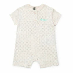 Organic Cotton Polka Dot Playsuit Pale pink Bonton Fashion Baby