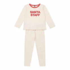 Organic Cotton Pyjamas - Christmas Collection - Pale pink Bonton Fashion Children