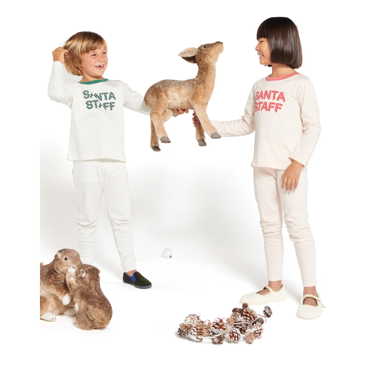 Organic Cotton Pyjamas - Christmas Collection - Pale pink Bonton Fashion Children 4 Organic Cotton Pyjamas - Christmas Collection - Pale pink Bonton Fashion Children - Image 4