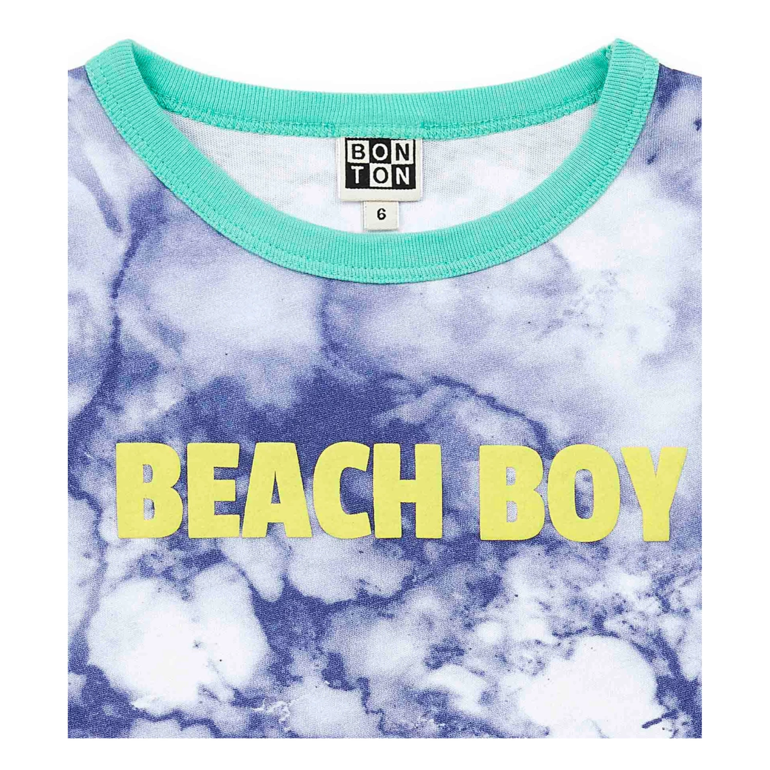 Organic Cotton Tie-Dye Beach T-shirt Blue Bonton Fashion Children 2 Organic Cotton Tie-Dye Beach T-shirt Blue Bonton Fashion Children - Image 2