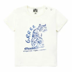 Organic Cotton Tiger T-shirt Ecru Bonton Fashion Baby, Children