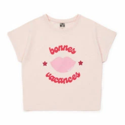 Organic Cotton Vacances T-shirt Pale pink Bonton Fashion Children