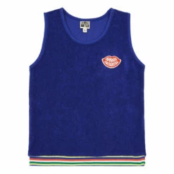 Organic Terry Cloth Tank Top Blue Bonton Fashion Children