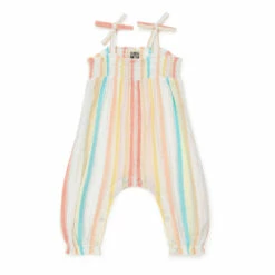 Rage Striped Jumpsuit Ecru Bonton Fashion Baby
