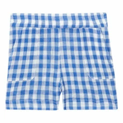Ramb Gingham Cotton Muslin Shorts Blue Bonton Fashion Baby