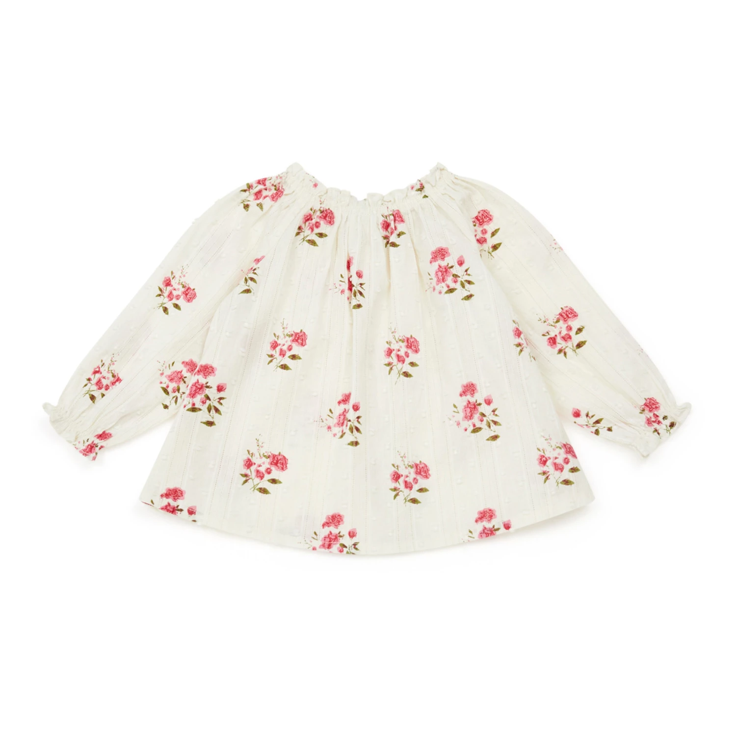 Reina Flower Blouse Ecru Bonton Fashion Baby 3 Reina Flower Blouse Ecru Bonton Fashion Baby - Image 3