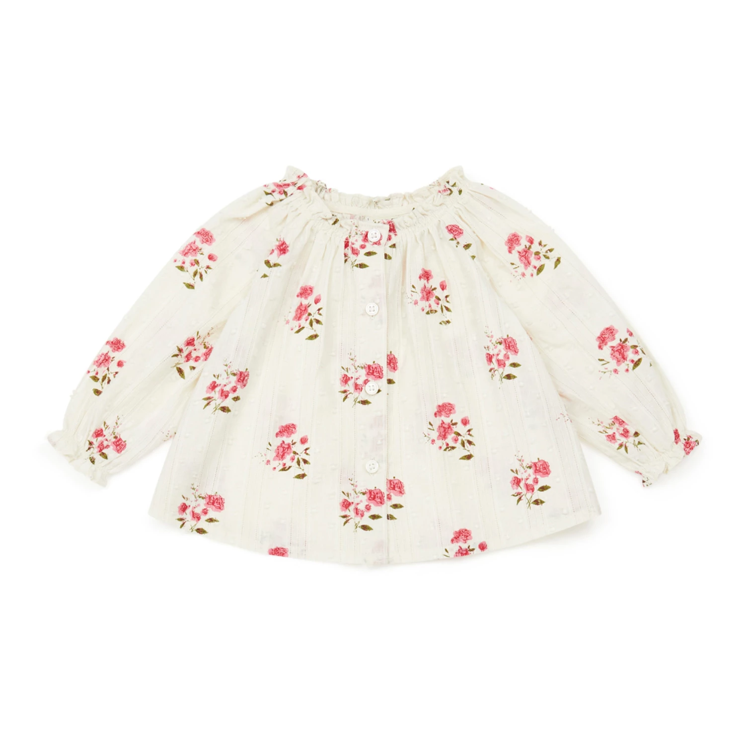 Reina Flower Blouse Ecru Bonton Fashion Baby 1 Reina Flower Blouse Ecru Bonton Fashion Baby