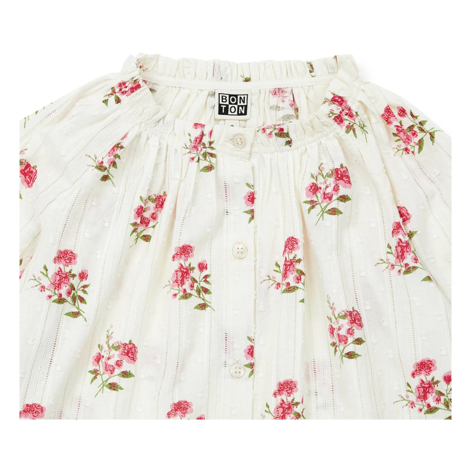 Reinett Flower Blouse Ecru Bonton Fashion Children 2 Reinett Flower Blouse Ecru Bonton Fashion Children - Image 2