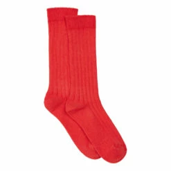 Ribbed Socks Red Bonton Fashion Teen, Children