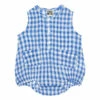 Rital Cotton Muslin Gingham Romper Blue Bonton Fashion Baby