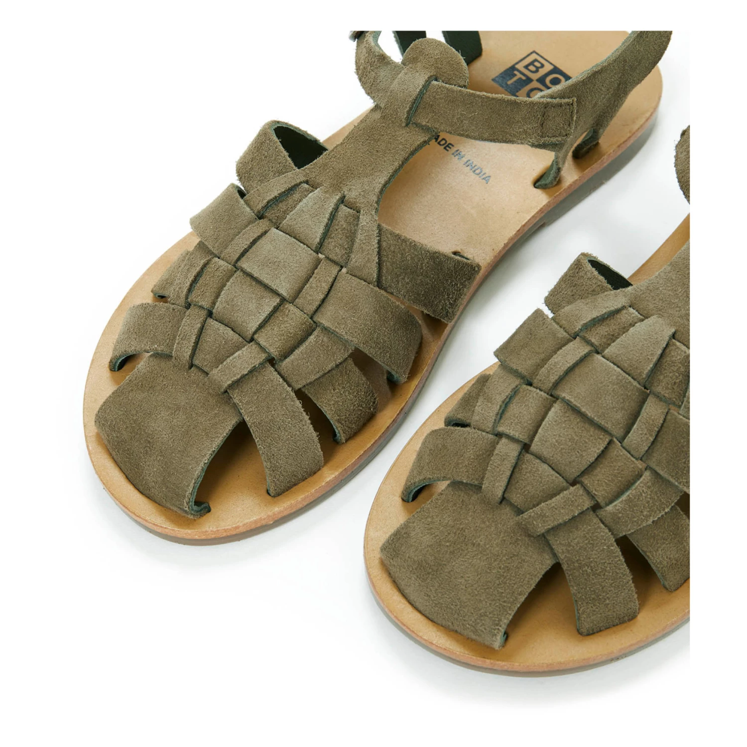 Sanmaikaon Suede Sandals Khaki Bonton Shoes Baby, Children 4 Sanmaikaon Suede Sandals Khaki Bonton Shoes Baby, Children - Image 4