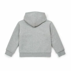 Sherpa-Lined Organic Cotton Zip Hoodie Heather grey Bonton Fashion Children -Bonton Best Sales sherpa lined organic cotton zip hoodie heather grey bonton fashion children 2