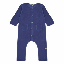 Soft Fleece Jumpsuit Blue Bonton Fashion Baby