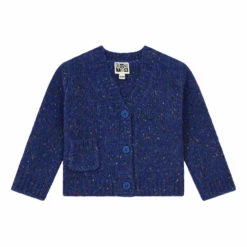 Speckled Woollen Cardigan with Pocket Blue Bonton Fashion Baby