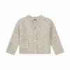 Speckled Woollen Cardigan with Pocket Sand Bonton Fashion Baby