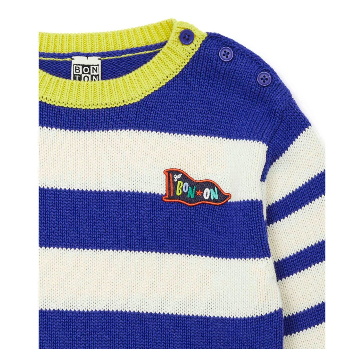Striped Jumper Blue Bonton Fashion Children 2 Striped Jumper Blue Bonton Fashion Children - Image 2