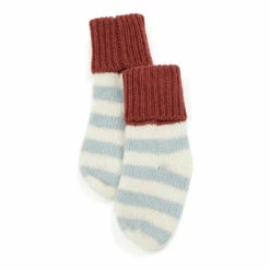 Striped Woollen Slippers Blue Bonton Shoes Baby