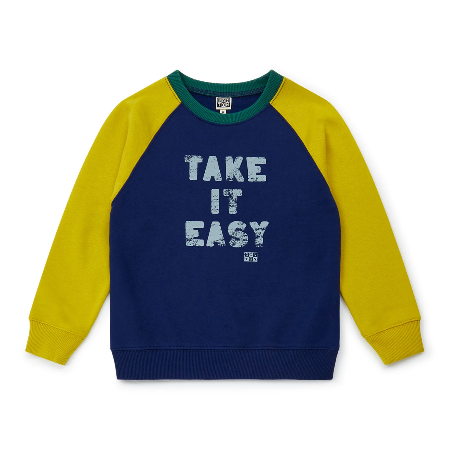 Take Organic Cotton Sweatshirt Navy blue Bonton Fashion Children 1 Take Organic Cotton Sweatshirt Navy blue Bonton Fashion Children