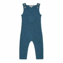 Wool and Minota Cotton Dungarees Blue Bonton Fashion Baby